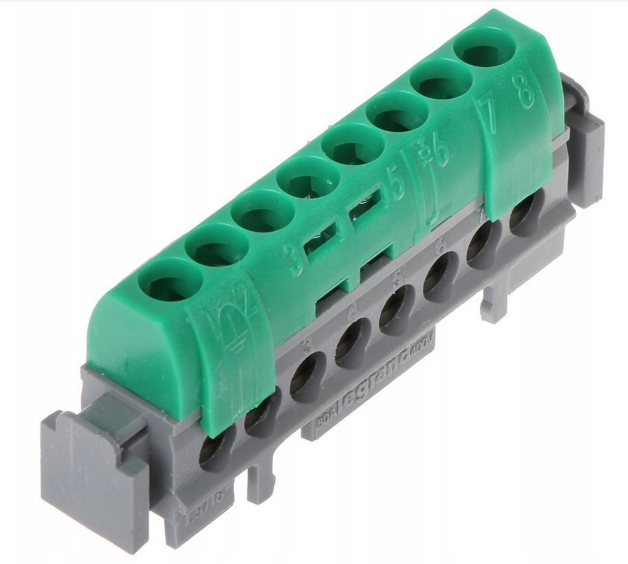 Listwa przyłączeniowa 8‑otworów zielona IP2xZ‑8 004832