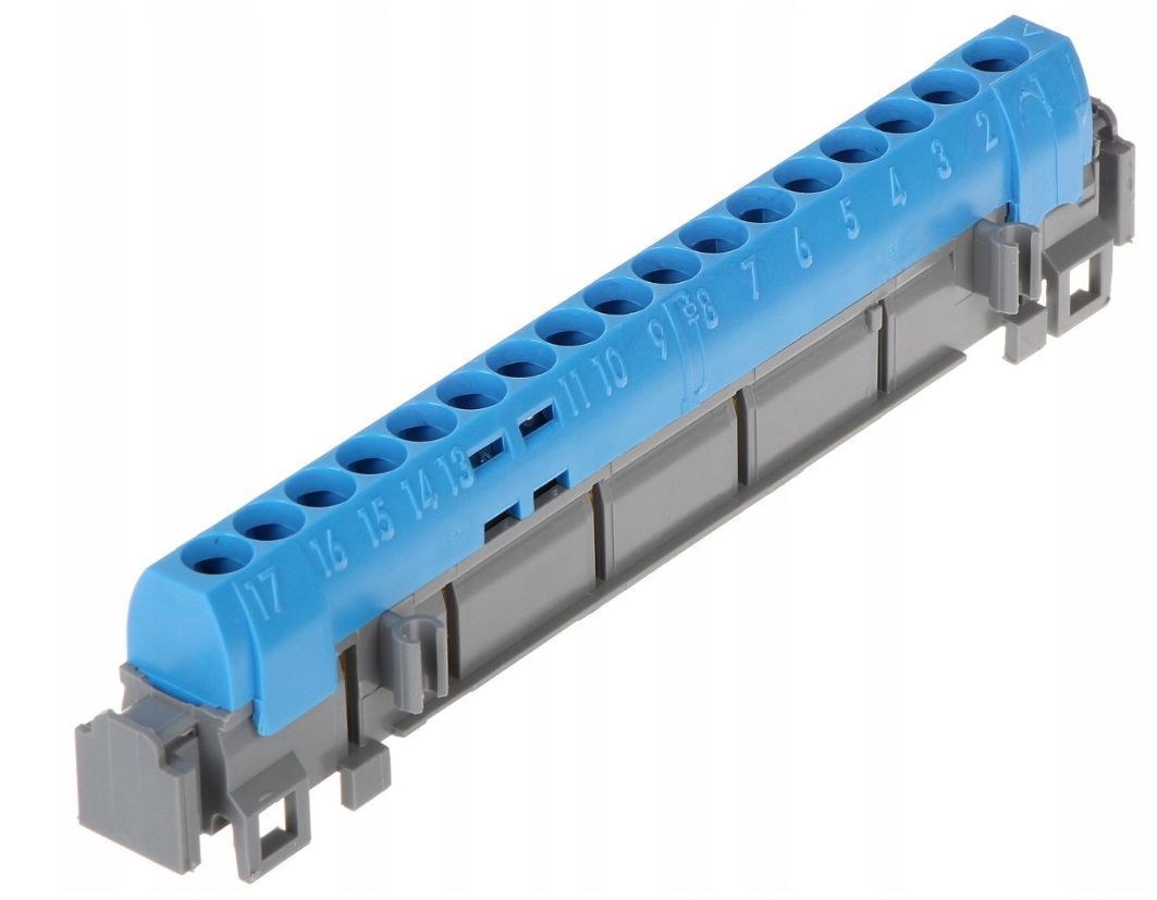 Listwa przyłączeniowa 17‑otworów niebieska IP2xN17 004845