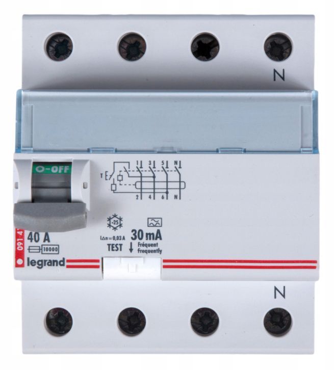 Wyłącznik różnicowoprądowy 4P 40A 0,03A typ A P304 TX3 411765