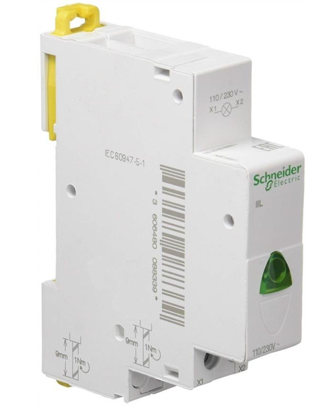 Lampka pojedyncza A9E18321 Acti9 iIL-1-G-230 zielona 110...230 V AC, 110...130 V DC