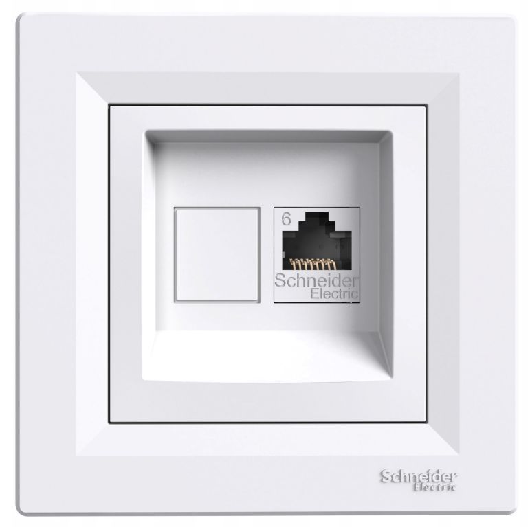 Gniazdo komputerowe EPH4700121 Asfora pojedyncze RJ45 kat.6 białe